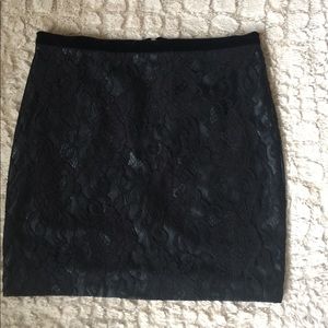 Zara leather and lace black mini skirt size 4